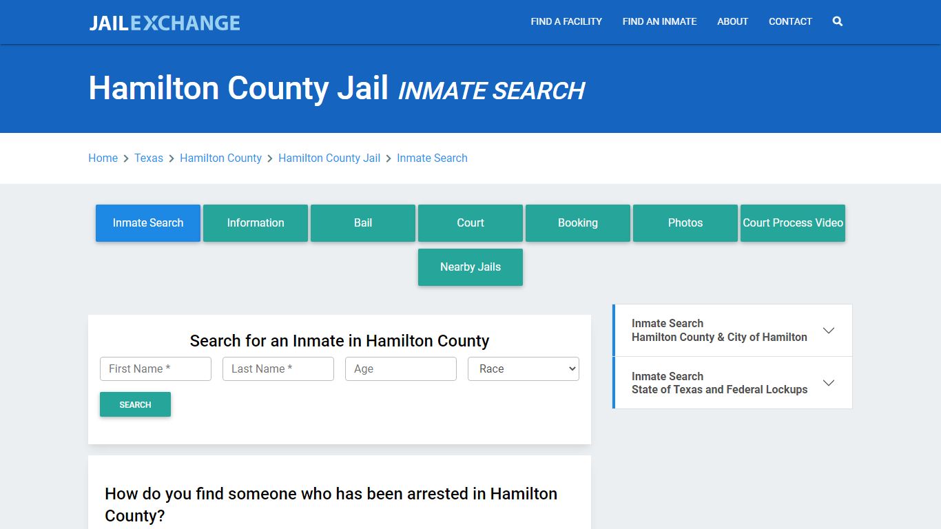 Hamilton County Jail, TX Inmate Search: Roster & Mugshots